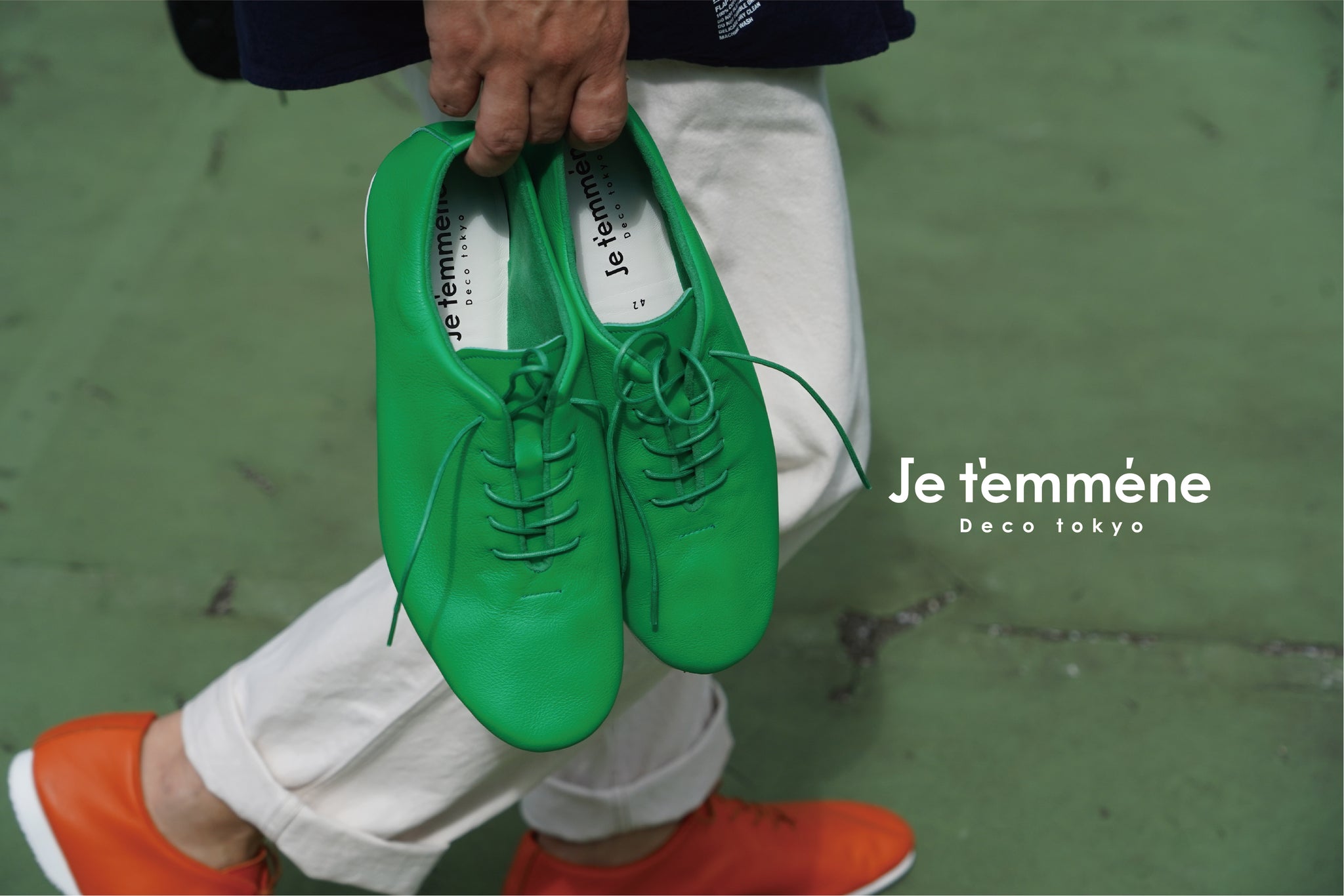 受注生産】JAZZフラットシューズ /グリーン – Je t'emmène